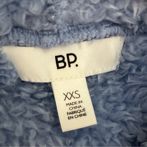 NEW BP Blue Hoodie Teddy Fleece Half Zip Pull Over Jacket Cozy Athleisure Sz XXS - Picture 6 of 10